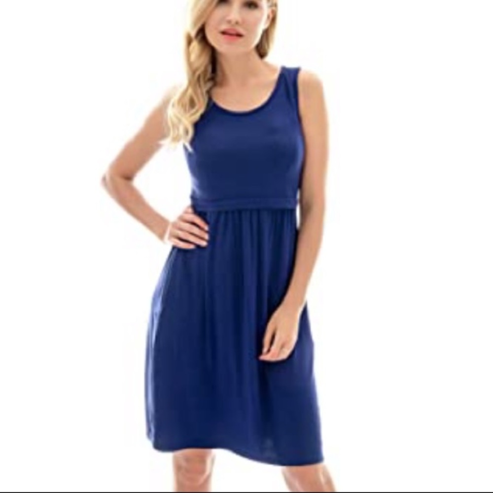 Sleeveless Maternity/Nursing Dress with Pockets